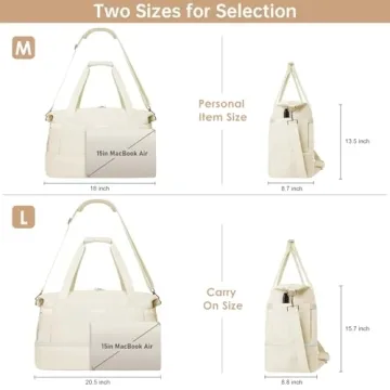 ETRONIK Gym Bag for Women, 47L Carry On Travel Duffel Bag with Shoes Compartment, Weekender Overnight Bag with Wet Pocket & USB Charging Port for Women, Travel, Gym, Weekend, Large Size (Beige)