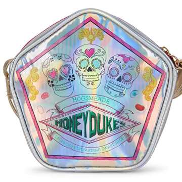 Harry Potter Wizarding World, Hogwarts Honeydukes Crossbody Purse for Girls, Adjustable Strap, Iridescent & Metallic Material
