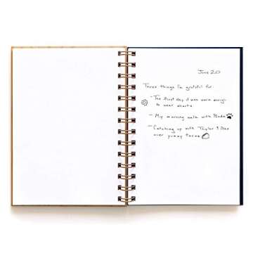 Patchwork Heart Blank Spiral Journal for Women [Hardcover Daily Writing Wood Notebook with Plain Pages for Mom, Small Gratitude Diary for Wellness, Health, Yoga, Travel, Food, Made in the USA]