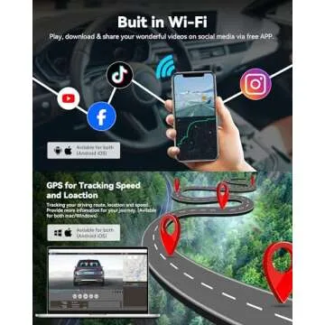 REDTIGER Dash Cam for Cars,4K UHD 2160P Car Camera Front, Wi-Fi GPS,3.18" LCD Screen,Night Vision,170° Wide Angle,WDR,24H Parking Monitor, G Sensor, Support 256GB Max(F7NS)