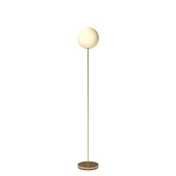 Brightech Luna LED Floor lamp, Modern Lamp for Living Rooms & Offices, Great Living Room Décor, Tall Lamp with Frosted Glass Globe, Mid Century Standing Lamp for Bedroom Reading - Brass/Gold