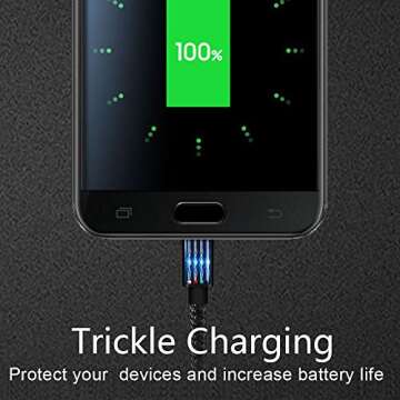 COSOOS 4 Short USB Micro Cables(9in/23cm) Nylon Braided Charge & Sync Power Cord for Samsung Galaxy S7 Edge/ S6/ S5/ S4, Note 5/4/ 3, USB Charging Station, MP3, headlamp, Android Device