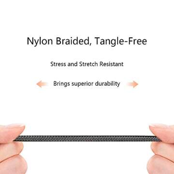 COSOOS 4 Short USB Micro Cables(9in/23cm) Nylon Braided Charge & Sync Power Cord for Samsung Galaxy S7 Edge/ S6/ S5/ S4, Note 5/4/ 3, USB Charging Station, MP3, headlamp, Android Device