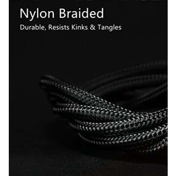 COSOOS 4 Short USB Micro Cables(9in/23cm) Nylon Braided Charge & Sync Power Cord for Samsung Galaxy S7 Edge/ S6/ S5/ S4, Note 5/4/ 3, USB Charging Station, MP3, headlamp, Android Device