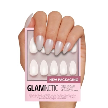Glamnetic Press On Nails Hailey | Glossy Short Almond | 30 Nails