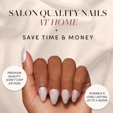 Glamnetic Press On Nails Hailey | Glossy Short Almond | 30 Nails