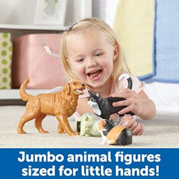 Learning Resources Jumbo Domestic Pets - 6 Pieces, Ages 2+ Preschool Pet Toys, Classroom Desk Pets, ...
