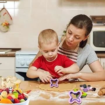 Aoerfes Sandwich Cutter and Sealer Set for Kids 41Pcs, Decruster Sandwich Maker Holiday Heart Cookie Cutters Fruit Vegetable Cutter Bento Lunch Box with Dinosaur Mikey Butterfly Shapes for Boys Girls