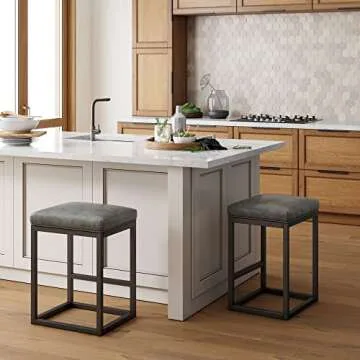 Stylish Nathan James Backless Bar Stools - Set of 2