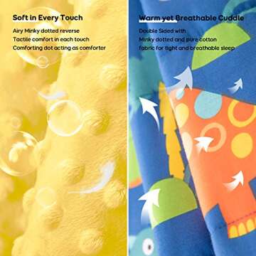 Uttermara Weighted Blanket 3 lbs, Ultra Cozy Minky Fleece and Cotton Sided with Cartoon Patterns, Re...