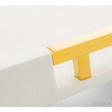 Elegant Faux Leather Decorative Tray with Gold Handles