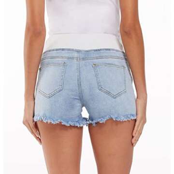 V VOCNI Maternity Denim Shorts for Moms in Style