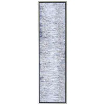 Empire Art Direct Abstract Wall Art Textured Hand Painted Canvas by Martin Edwards, Champagne Silver Frame, 20" x 72", Gray Field