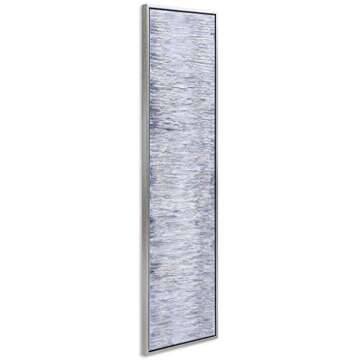 Empire Art Direct Abstract Wall Art Textured Hand Painted Canvas by Martin Edwards, Champagne Silver Frame, 20" x 72", Gray Field