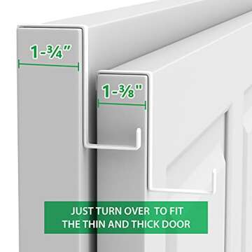 Booda Brand Over The Door Hooks 10 Pack, Z-Shaped Door Hanger Hook Fits The 1 3/8" and 1 3/4" Door W...