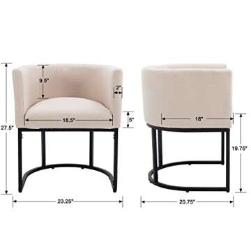 Wahson Modern Upholstered Barrel Dining Chairs - Set of 6, Elegant Design with Comfort