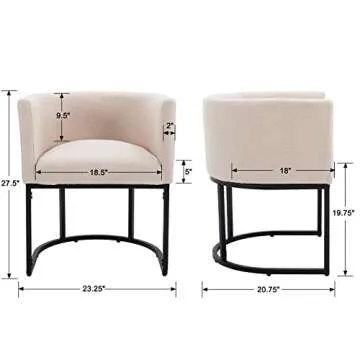 Wahson Modern Upholstered Barrel Dining Chairs - Set of 6, Elegant Design with Comfort