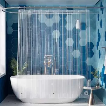 Titanker Clear Shower Curtain Liner, Plastic Shower Liner PEVA 72 x 72 Lightweight Waterproof Shower Curtains for Bathroom with Magnets and Rustproof Grommets