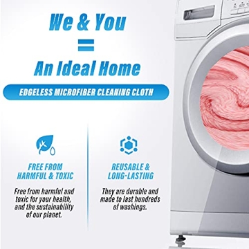 Sunny zzzZZ 18 Pack Microfiber Cleaning Cloth - Super Absorbent 10 × 10 Inch Reusable Cleaning Rags, Premium Dish Cloths, Coral Fleece Cleaning Towels, Nonstick Oil Washable Fast Drying (Multicolor)