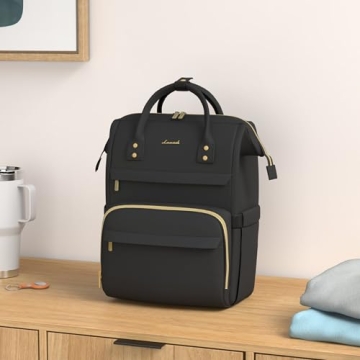 LOVEVOOK Laptop Backpack for Women,17 Inch Professional Womens Travel Backpack Purse Computer Laptop Bag Nurse Teacher Backpack,Waterproof College Work Bags Carry on Back Pack with USB Port,Black