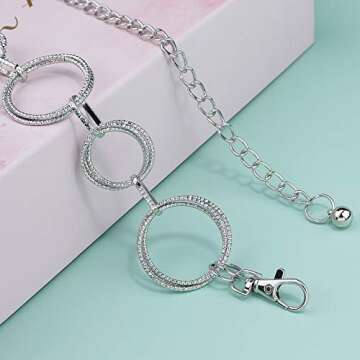 Suyi Silver O-Ring Chain Belts for Women Girls Waist Link Chain Belt for Dress 120CM Silver