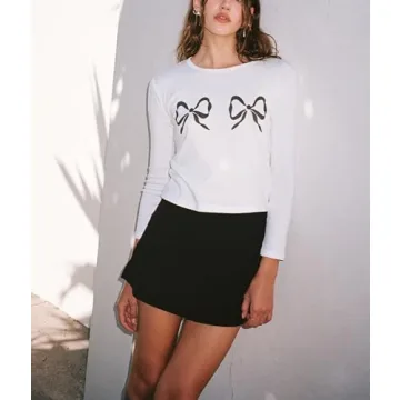 Trendy Fruit Print Long Sleeve Crop Tops for Women