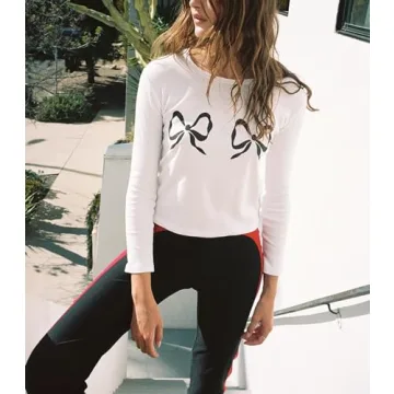 Trendy Fruit Print Long Sleeve Crop Tops for Women