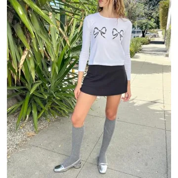 Trendy Fruit Print Long Sleeve Crop Tops for Women