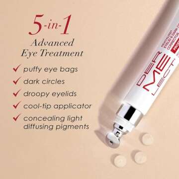 Dermelect Revitalite Professional Eyelid & Dark Circle Corrector for Eyes - Anti Aging Cream with Peptides Brightening & Tightening Treatment for Dark Circles, Puffiness, Droopy Eyelids, Wrinkles