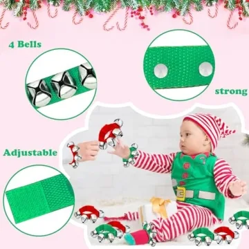 Christmas Wrist Jingle Bells for Kids and Parties