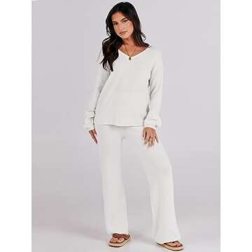 ANRABESS Women 2 Piece Sweater Lounge Sets for Comfort and Style