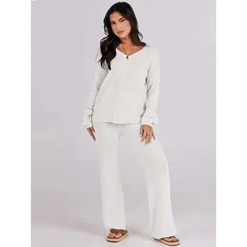 ANRABESS Women 2 Piece Sweater Lounge Sets for Comfort and Style