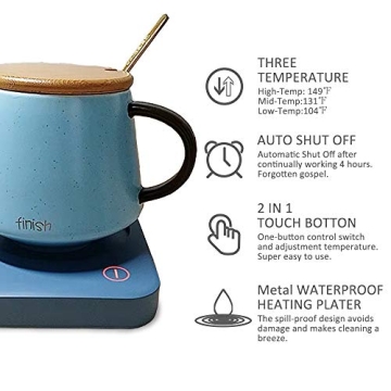 VOBAGA Coffee Mug Warmer Auto Shut Off 3 Temp Settings