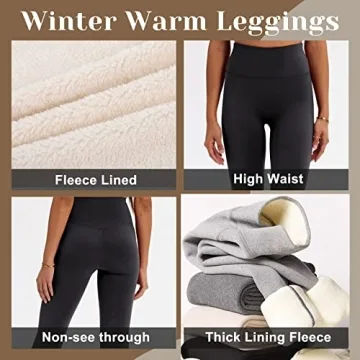 Warm Fleece Lined Leggings for Women - High Waisted