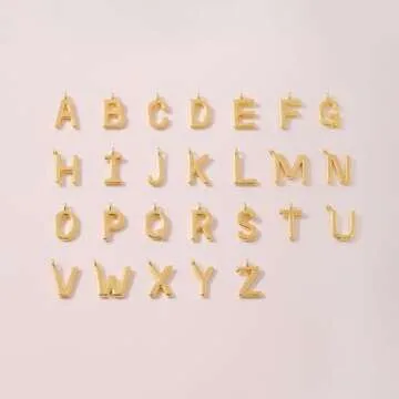 HANLI 14k Gold Plated Initial Necklace – Personalized Charm