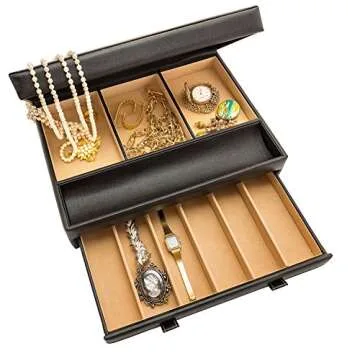 Stock Your Home Mens Valet Tray, Men's Jewelry Box, Night Stand Organizers and Storage, Bedside Tabl...
