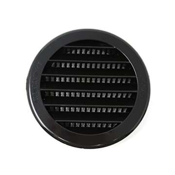 3" Round Plastic Louver Soffit Air Vent Reptile Screen Grille Cover (12, Black)