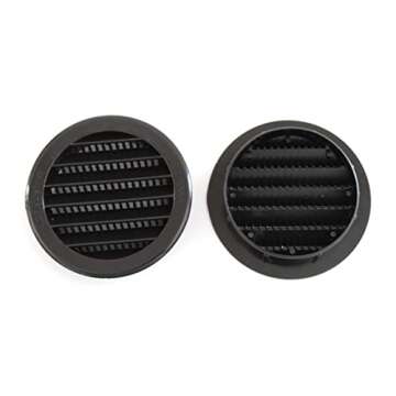 3" Round Plastic Louver Soffit Air Vent Reptile Screen Grille Cover (12, Black)