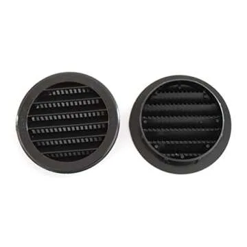 3" Round Plastic Louver Soffit Air Vent Reptile Screen Grille Cover (12, Black)