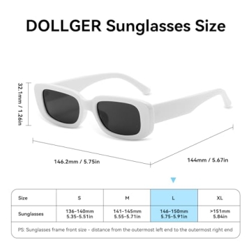 Shop Dollger Rectangle Sunglasses with UV400 Protection