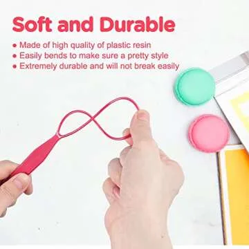 TsMADDTs Hair Braiding Tools Set, 8PCS Topsy Tail Tools, 8PCS French Centipede Braiders for French Twist Plait Ponytail, 10PCS Black Hair Ties Bulk