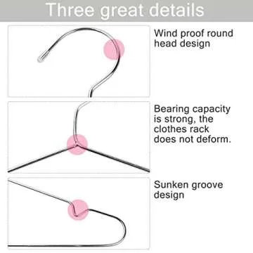 TIMMY Wire Hangers 40 Pack Stainless Steel Strong Design