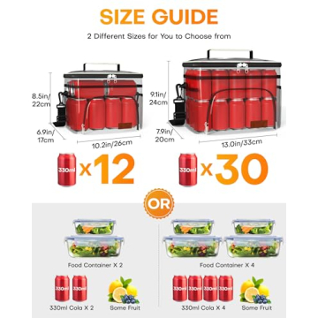 HOTOR Insulated Lunch Box for Men & Women - Leak-Proof Cooler Lunch Bag with 4 Pockets, Adjustable S...