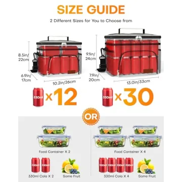 HOTOR Insulated Lunch Box for Men & Women - Leak-Proof Cooler Lunch Bag with 4 Pockets, Adjustable S...