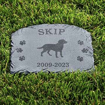 Let's Make Memories Personalized Dog Memorial - Pet Memorial Stone - Sympathy - Resin Garden Stone -...