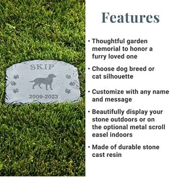 Personalized Dog Memorial Stone - Custom Pet Tribute