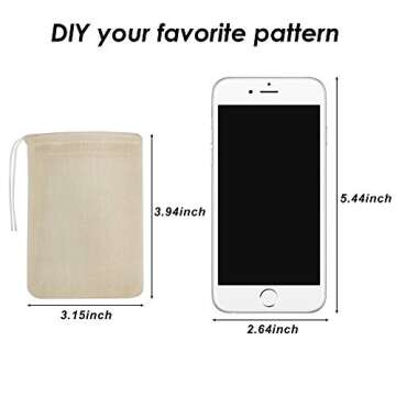 Housim 50 Pack Reusable Unbleached Cotton Tea Filter Bags - Eco-Friendly Brew Solution