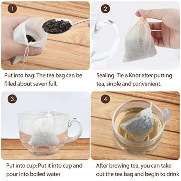 Eco-Friendly 50 Pack Housim Tea Filter Bags - Reusable & Sustainable