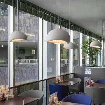 JAYMP 30cm Modern Pendant Light for Dining Room Kitchen Island Hallway Restaurant Hanging Lamp E26 Base Japanese Wabi-Sabi Style Bird Nest Shape Lighting Fixture (Matte White,B Shape, 30cm/11.8inch)