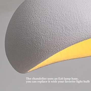 JAYMP 30cm Modern Pendant Light for Dining Room Kitchen Island Hallway Restaurant Hanging Lamp E26 Base Japanese Wabi-Sabi Style Bird Nest Shape Lighting Fixture (Matte White,B Shape, 30cm/11.8inch)